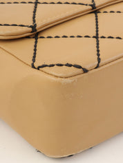 2000年頃製 ワイルドステッチCCターンロックチェーンショルダーバッグ ベージュ/ブラック