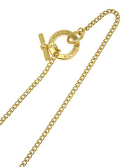 Pearl Round Logo Plate Necklace Gold