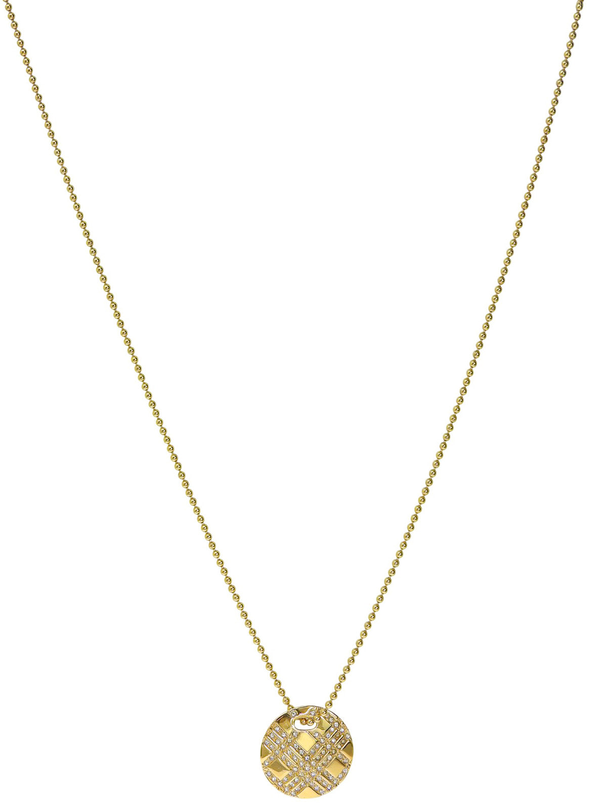 ラウンドチェックデザインネックレス ゴールド