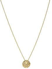 ラウンドチェックデザインネックレス ゴールド