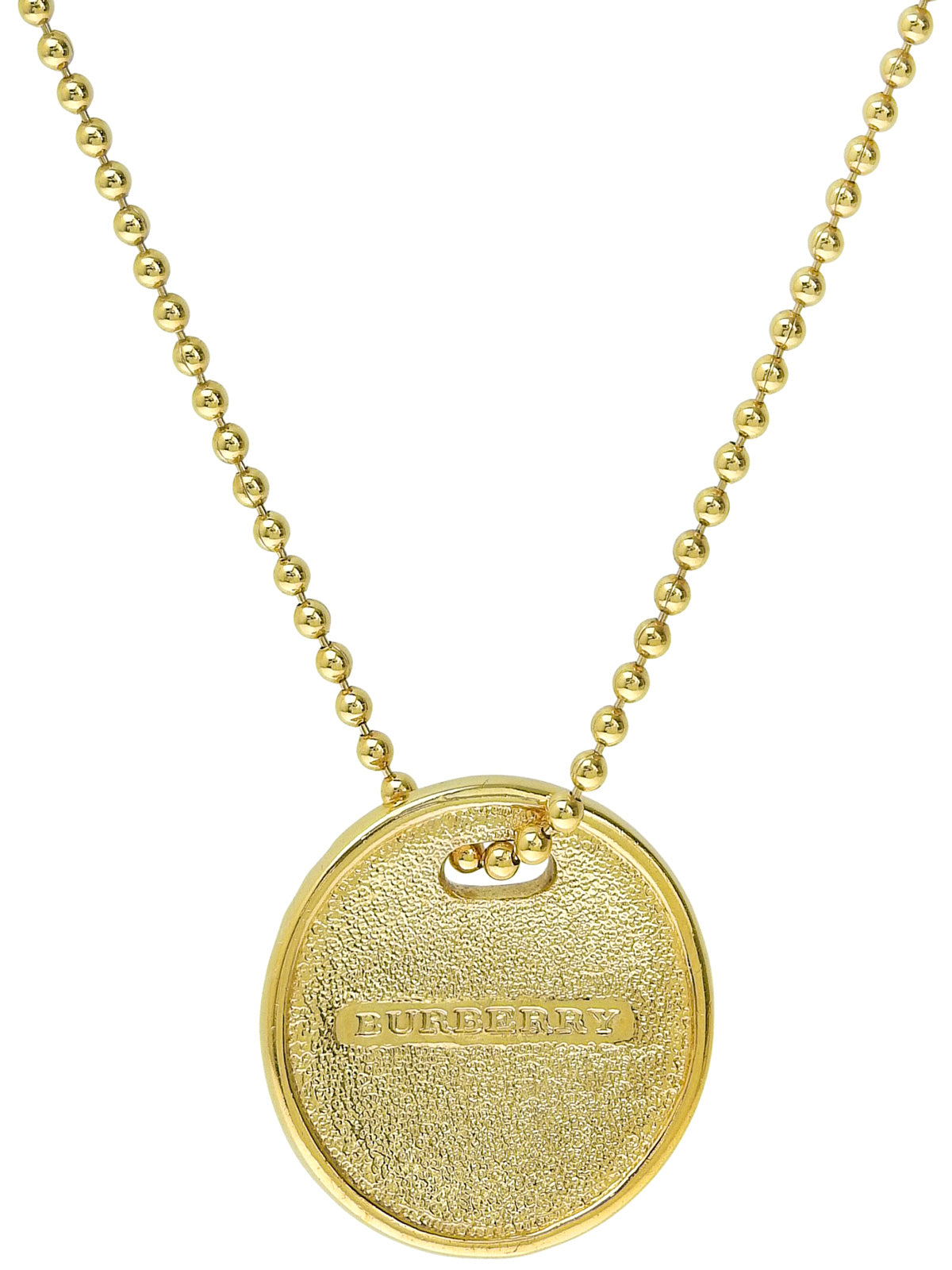 ラウンドチェックデザインネックレス ゴールド