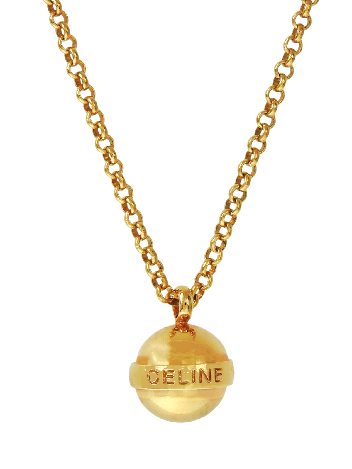 金色球形标志项链