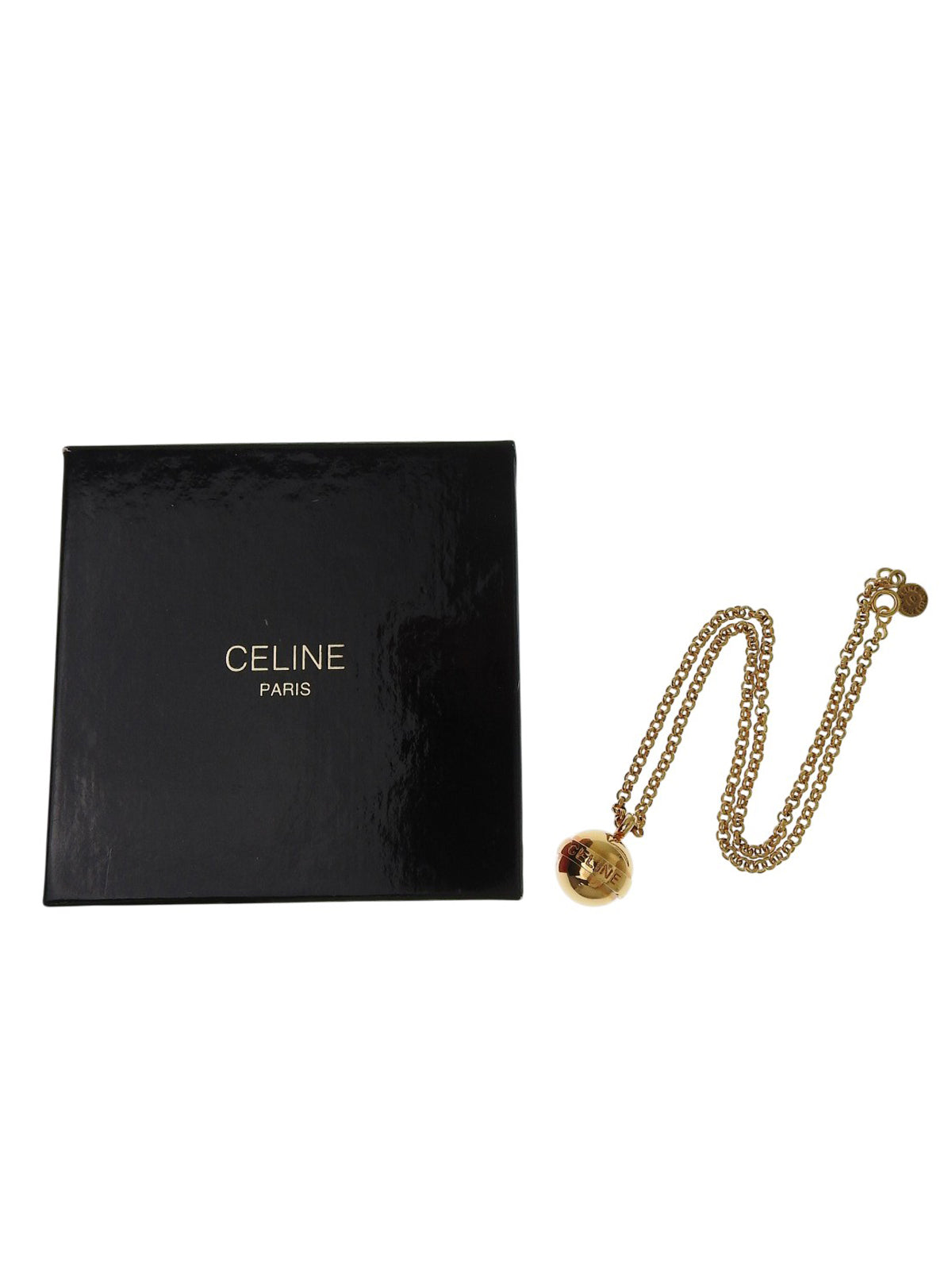 ロゴボールモチーフネックレス ゴールド