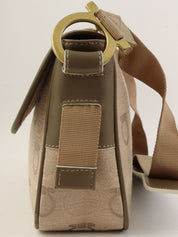 Gancini pattern shoulder bag in beige
