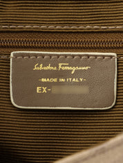 Gancini pattern shoulder bag in beige