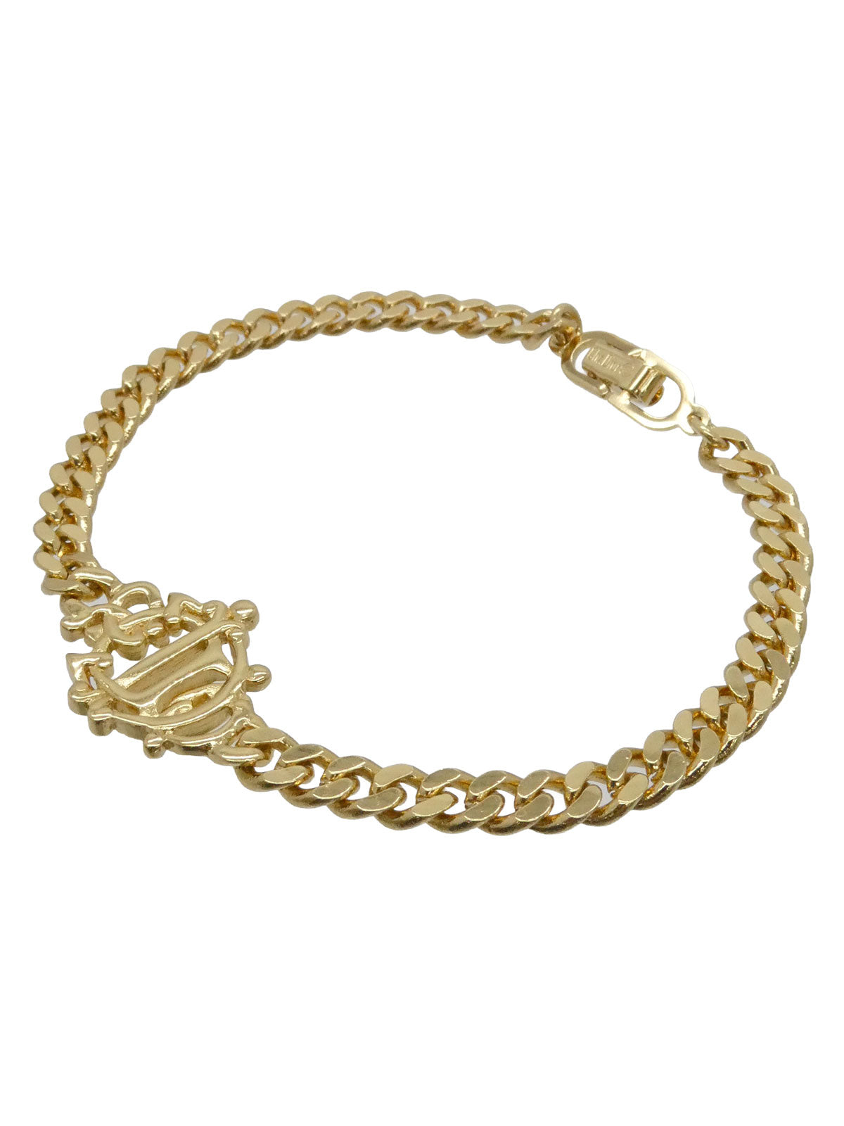Emblem Plate Chain Bracelet Gold