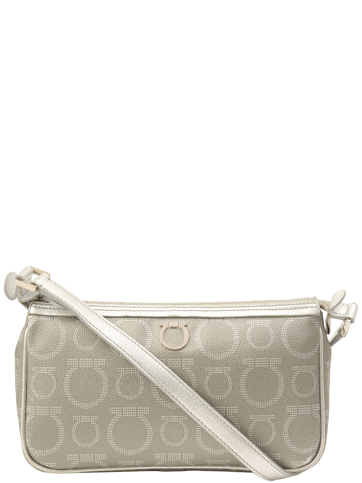 Gancini Pattern Handbag, Silver