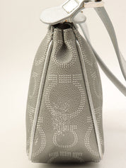 Gancini Pattern Handbag, Silver
