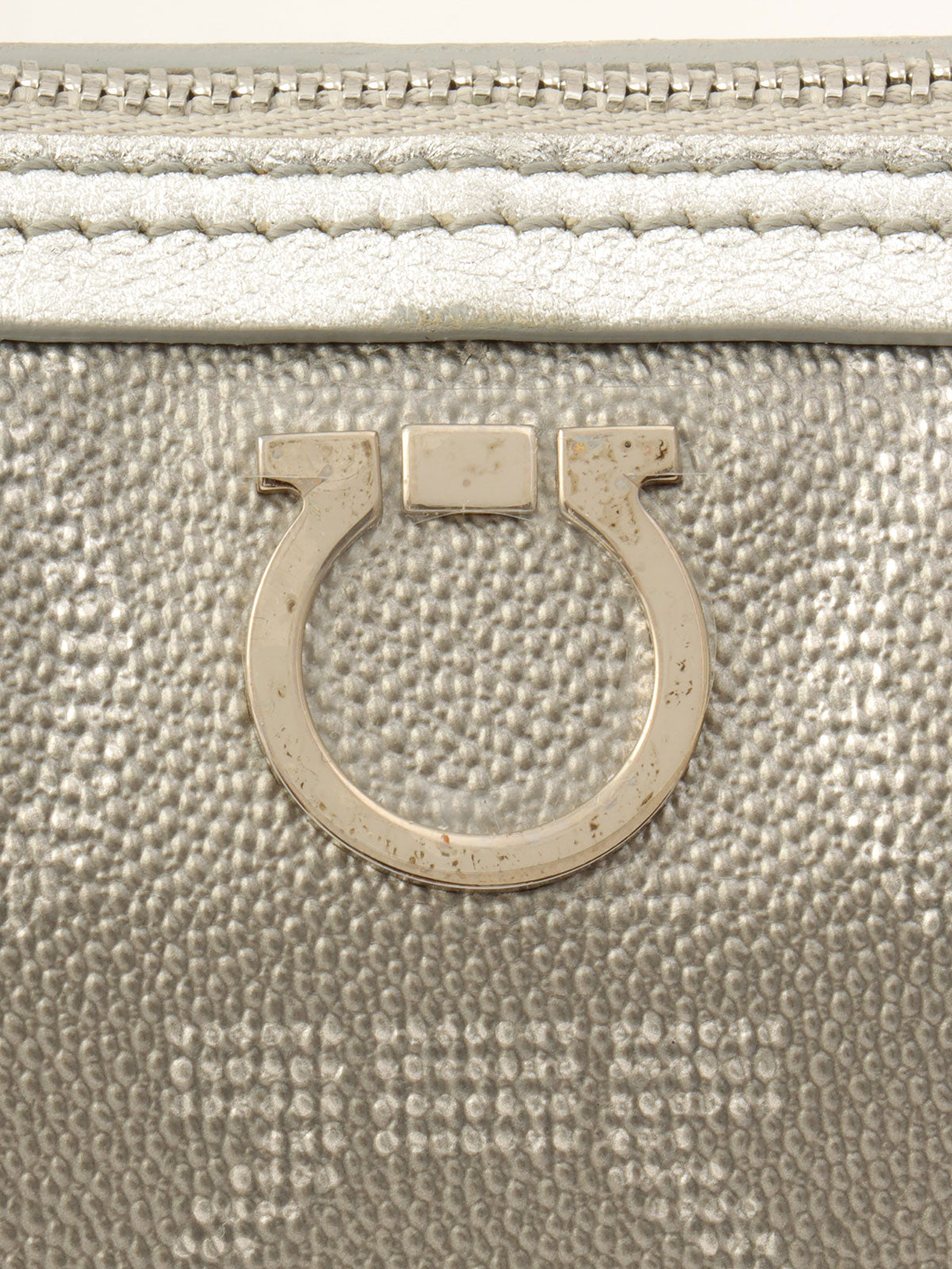 Gancini Pattern Handbag, Silver