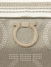 Gancini Pattern Handbag, Silver