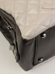 Circa 2008 CC Mark Stitch 2.55 Charm Chain Shoulder Bag in Silver/Black