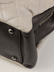 Circa 2008 CC Mark Stitch 2.55 Charm Chain Shoulder Bag in Silver/Black