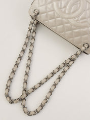 Circa 2008 CC Mark Stitch 2.55 Charm Chain Shoulder Bag in Silver/Black