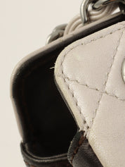 Circa 2008 CC Mark Stitch 2.55 Charm Chain Shoulder Bag in Silver/Black