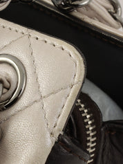 Circa 2008 CC Mark Stitch 2.55 Charm Chain Shoulder Bag in Silver/Black