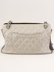 Circa 2008 CC Mark Stitch 2.55 Charm Chain Shoulder Bag in Silver/Black