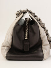 Circa 2008 CC Mark Stitch 2.55 Charm Chain Shoulder Bag in Silver/Black