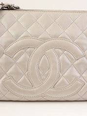 Circa 2008 CC Mark Stitch 2.55 Charm Chain Shoulder Bag in Silver/Black