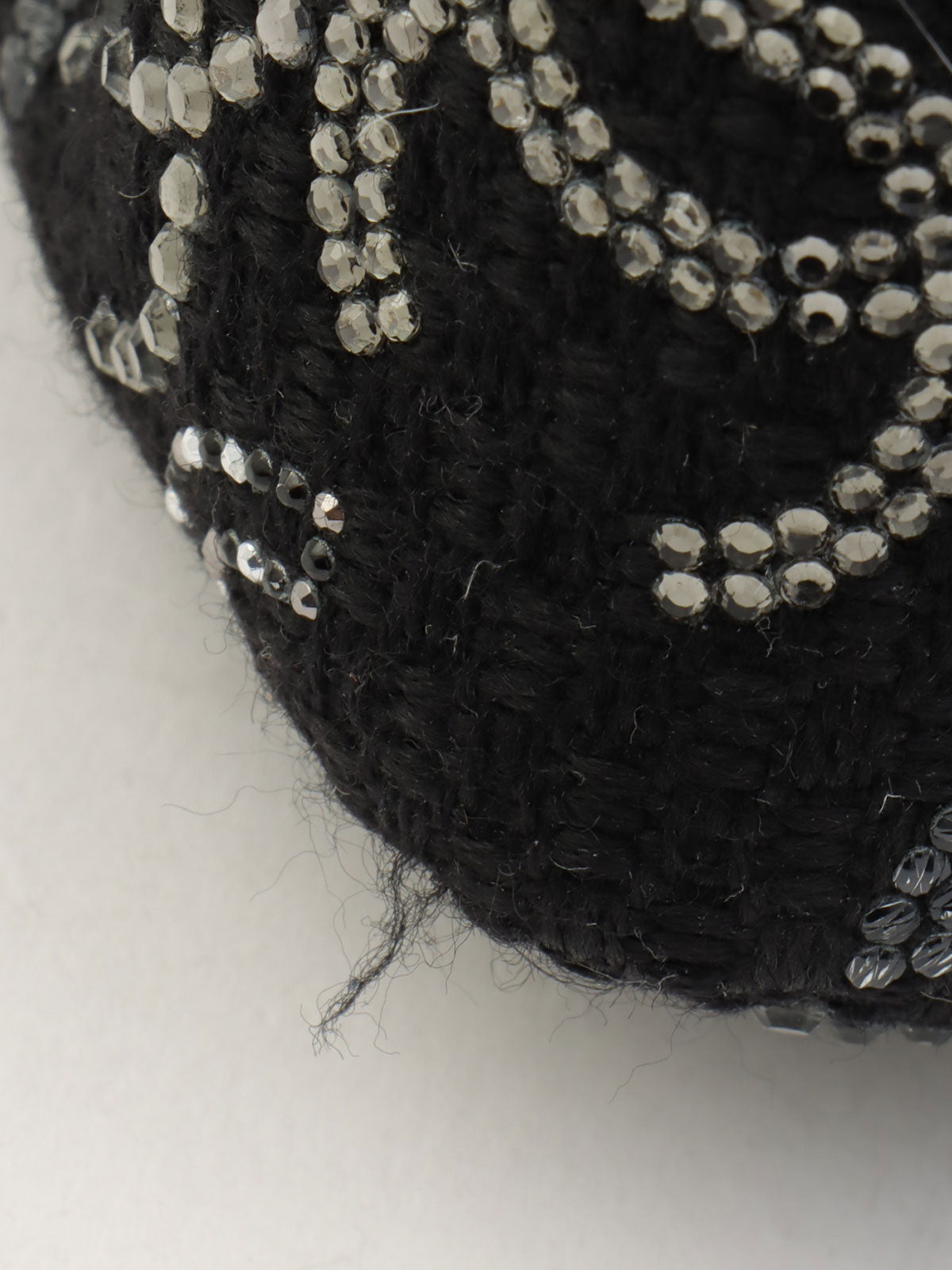 Circa 2009 Tweed CC Mark Pattern Chain Shoulder Bag Black/Silver
