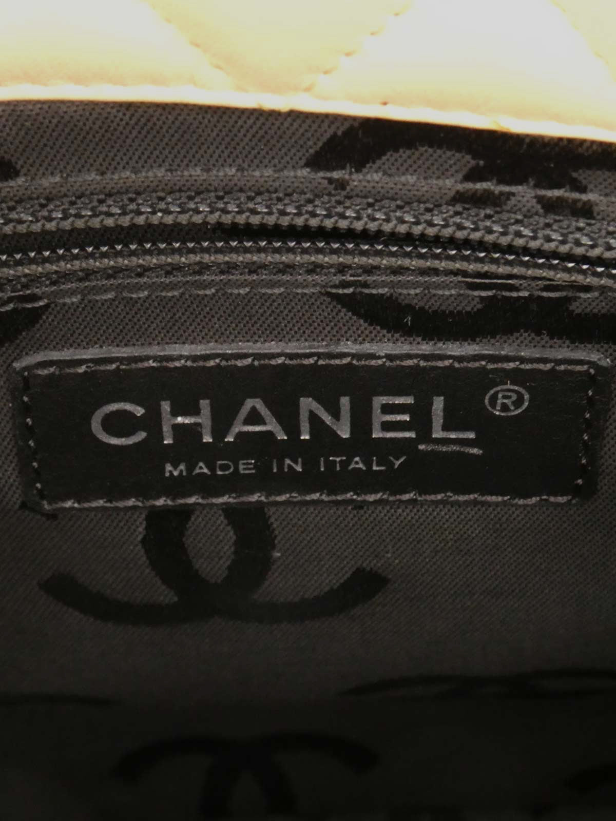 1995 Cambon 手提包，米色/黑色