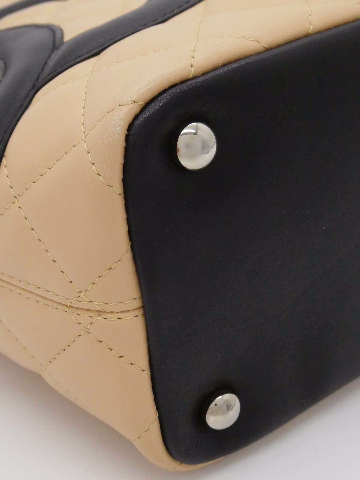 1995 Cambon 手提包，米色/黑色