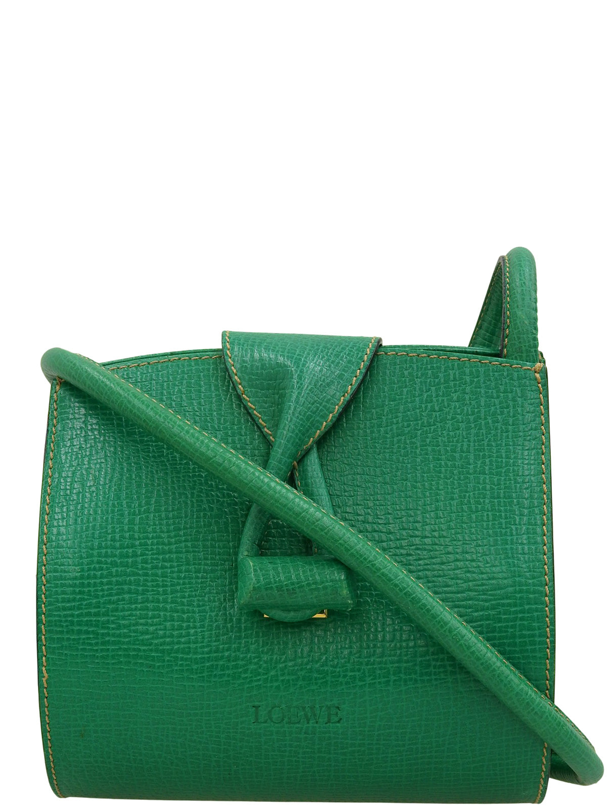 绿色logo压纹单肩包