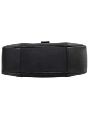 黑色帆布和皮革拼接 G 标志铭牌手提包