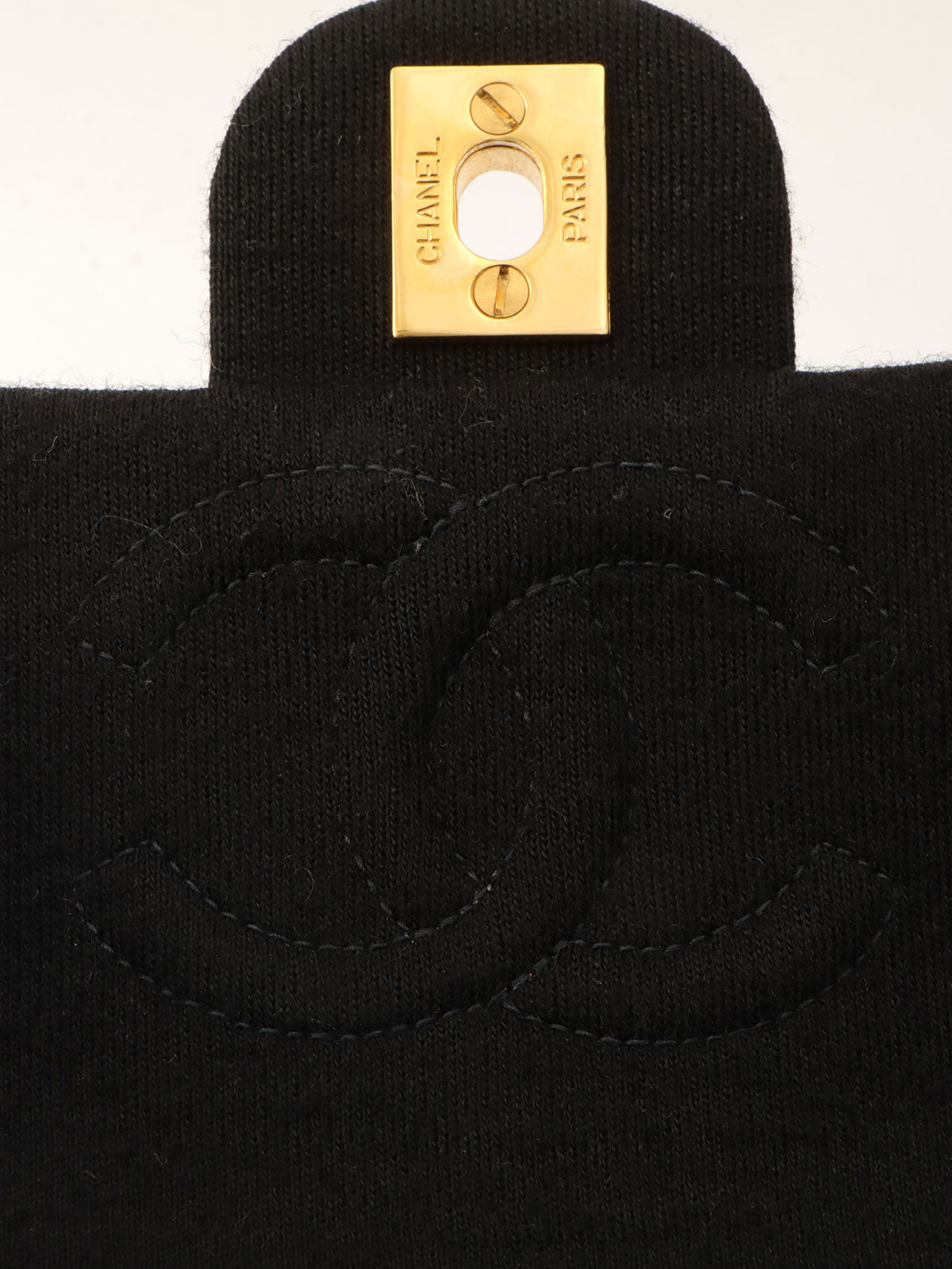 Around 1997 Made Cotton Classic Flap Chain Bag Mini Black