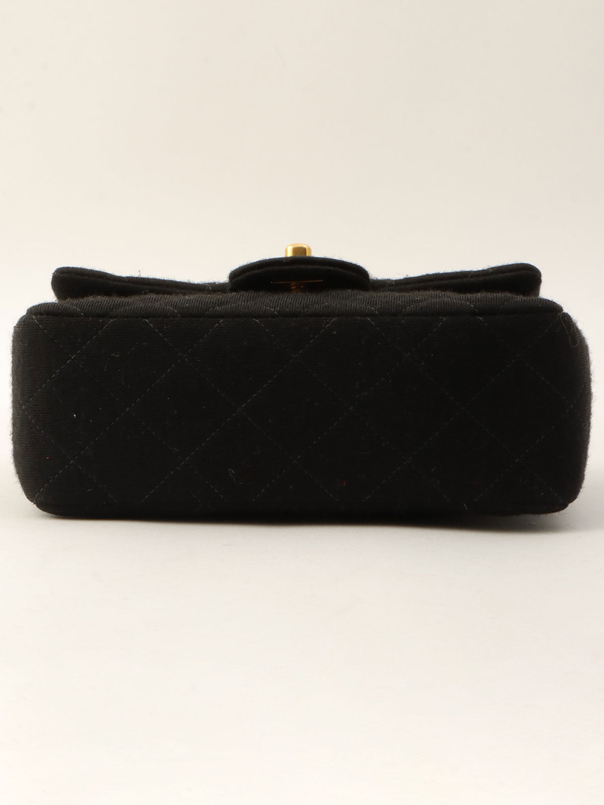Around 1997 Made Cotton Classic Flap Chain Bag Mini Black