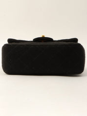 Around 1997 Made Cotton Classic Flap Chain Bag Mini Black