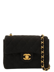 Around 1997 Made Cotton Classic Flap Chain Bag Mini Black