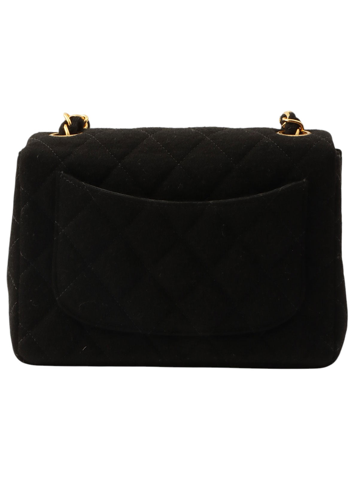 Around 1997 Made Cotton Classic Flap Chain Bag Mini Black