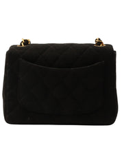 Around 1997 Made Cotton Classic Flap Chain Bag Mini Black