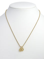 ラインストーンロゴネックレス ゴールド