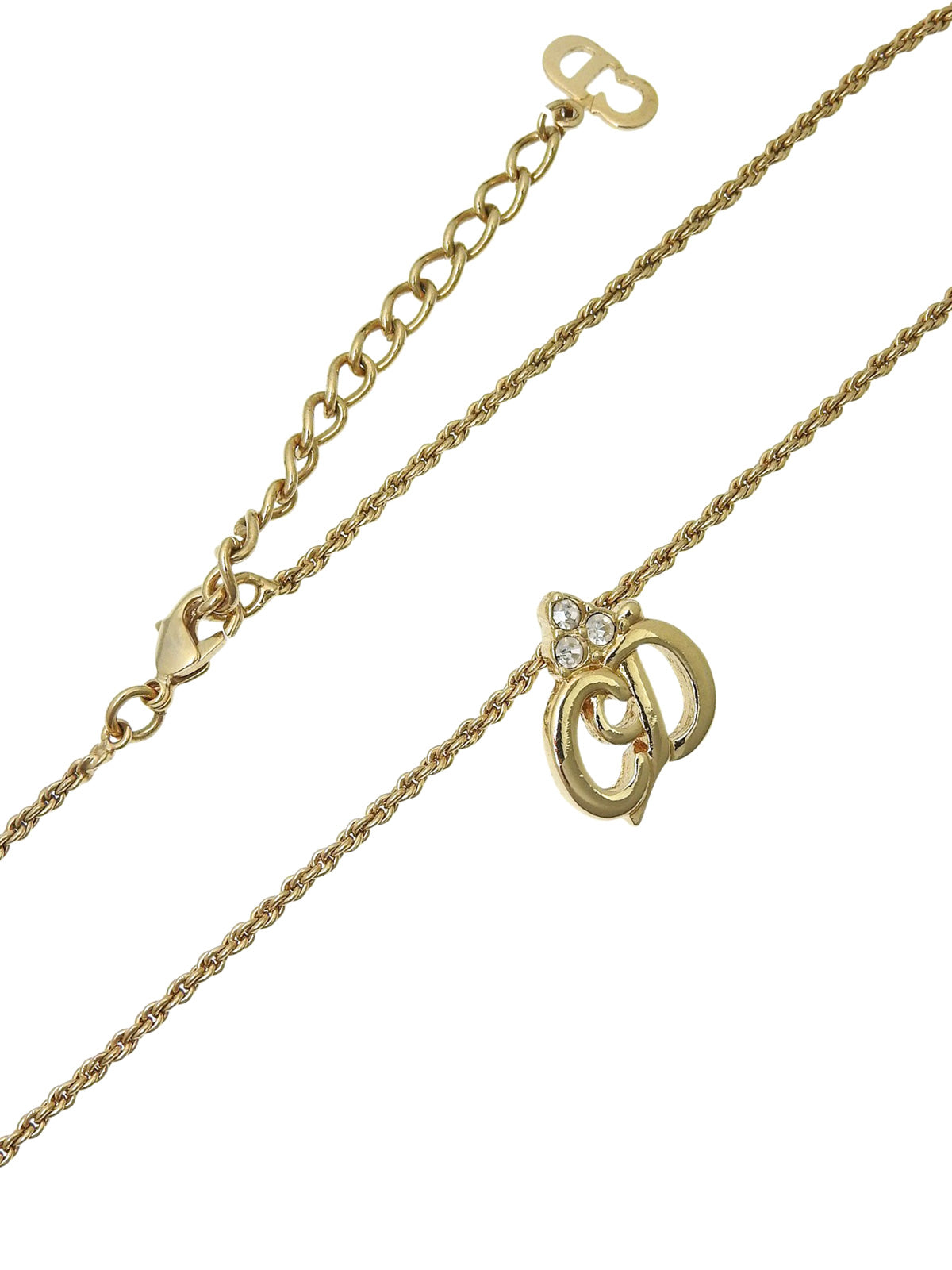 ラインストーンロゴネックレス ゴールド