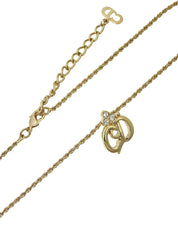 ラインストーンロゴネックレス ゴールド