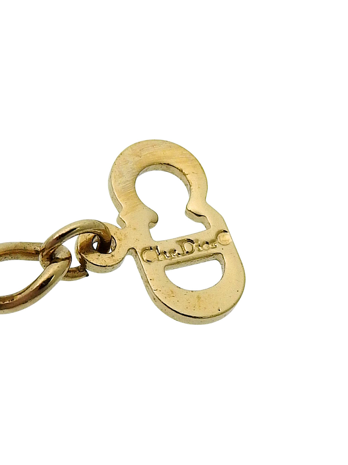 ラインストーンロゴネックレス ゴールド