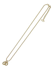 Rhinestone Logo Necklace Gold