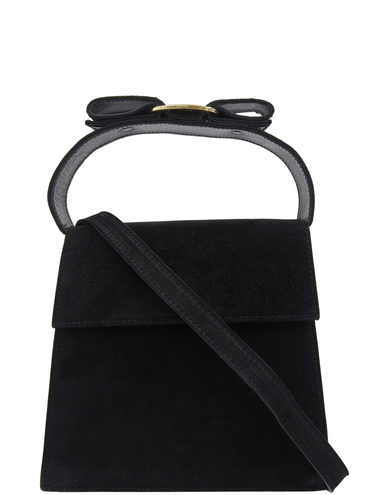 スエードヴァラリボン2wayバッグ ブラック