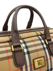 Nova Check Pattern Boston Bag in Brown/Multi