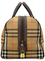 Nova Check Pattern Boston Bag in Brown/Multi