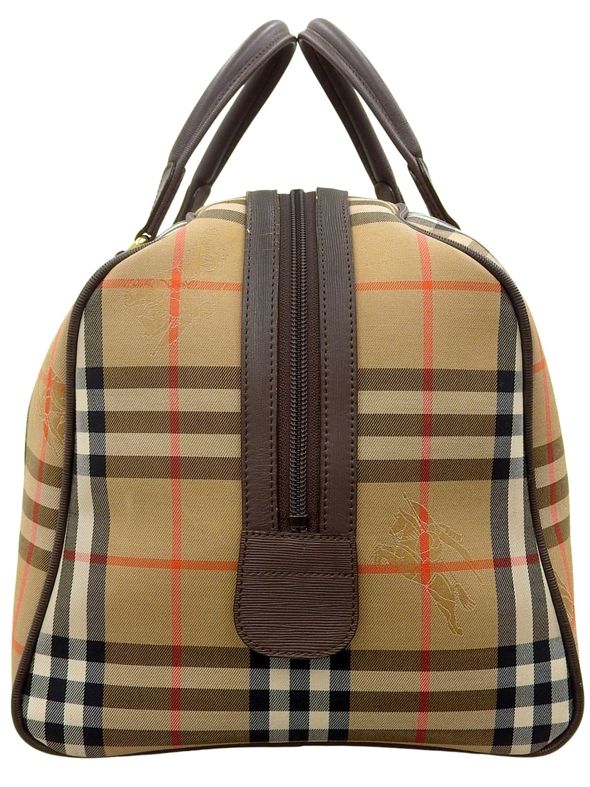 Nova Check Pattern Boston Bag in Brown/Multi