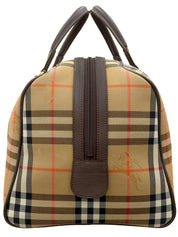 Nova Check Pattern Boston Bag in Brown/Multi