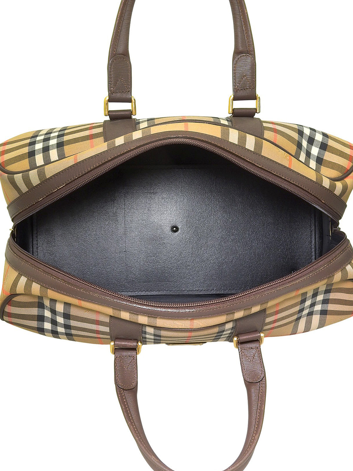 Nova Check Pattern Boston Bag in Brown/Multi