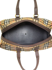 Nova Check Pattern Boston Bag in Brown/Multi