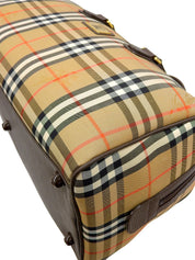 Nova Check Pattern Boston Bag in Brown/Multi