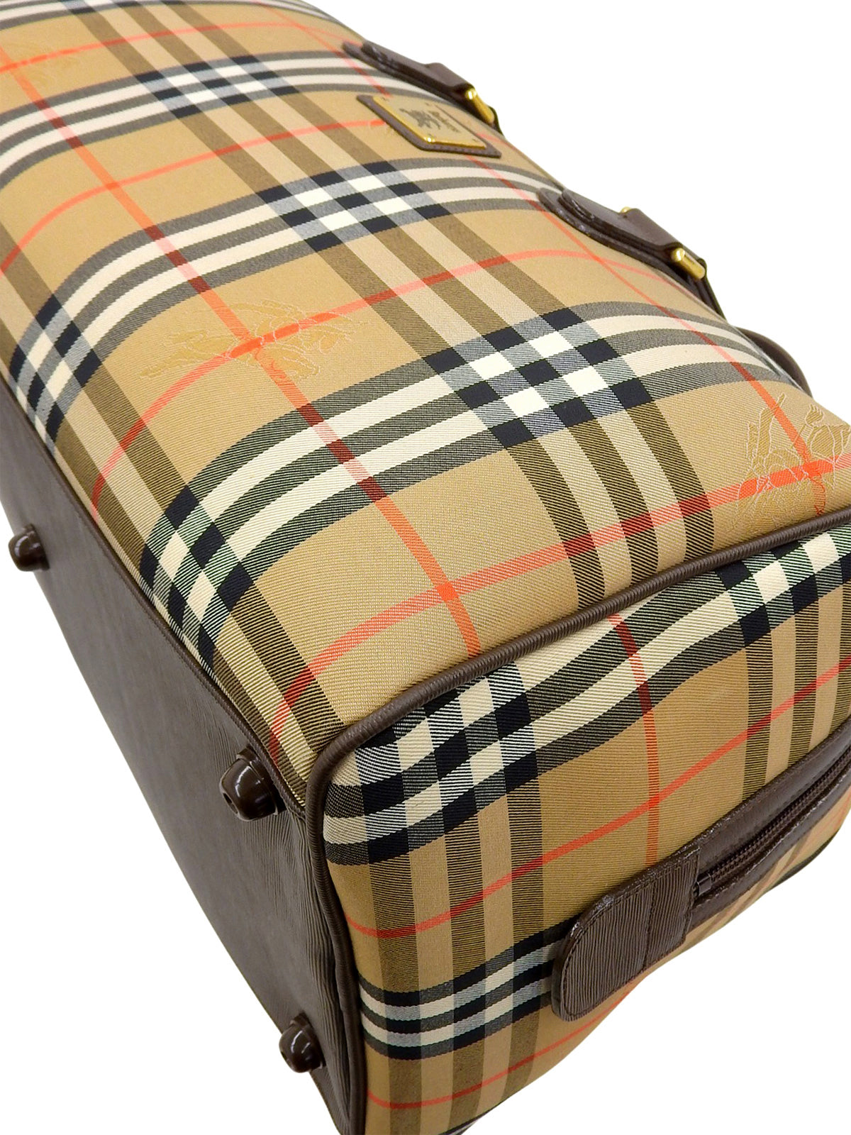 Nova Check Pattern Boston Bag in Brown/Multi