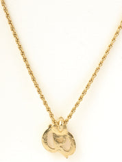 Rhinestone Logo Necklace Gold