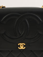 1992 CC Mark Stitch Classic Flap Maxi in Black