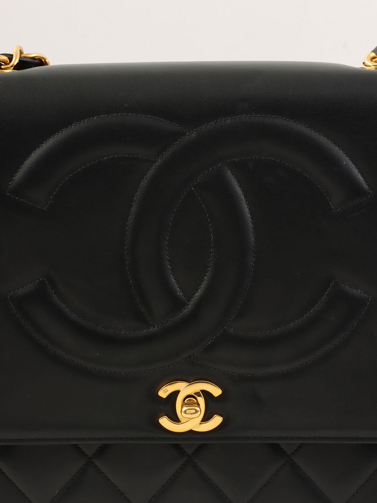 Circa 1992 CC stitch Classic Flap Maxi, Black